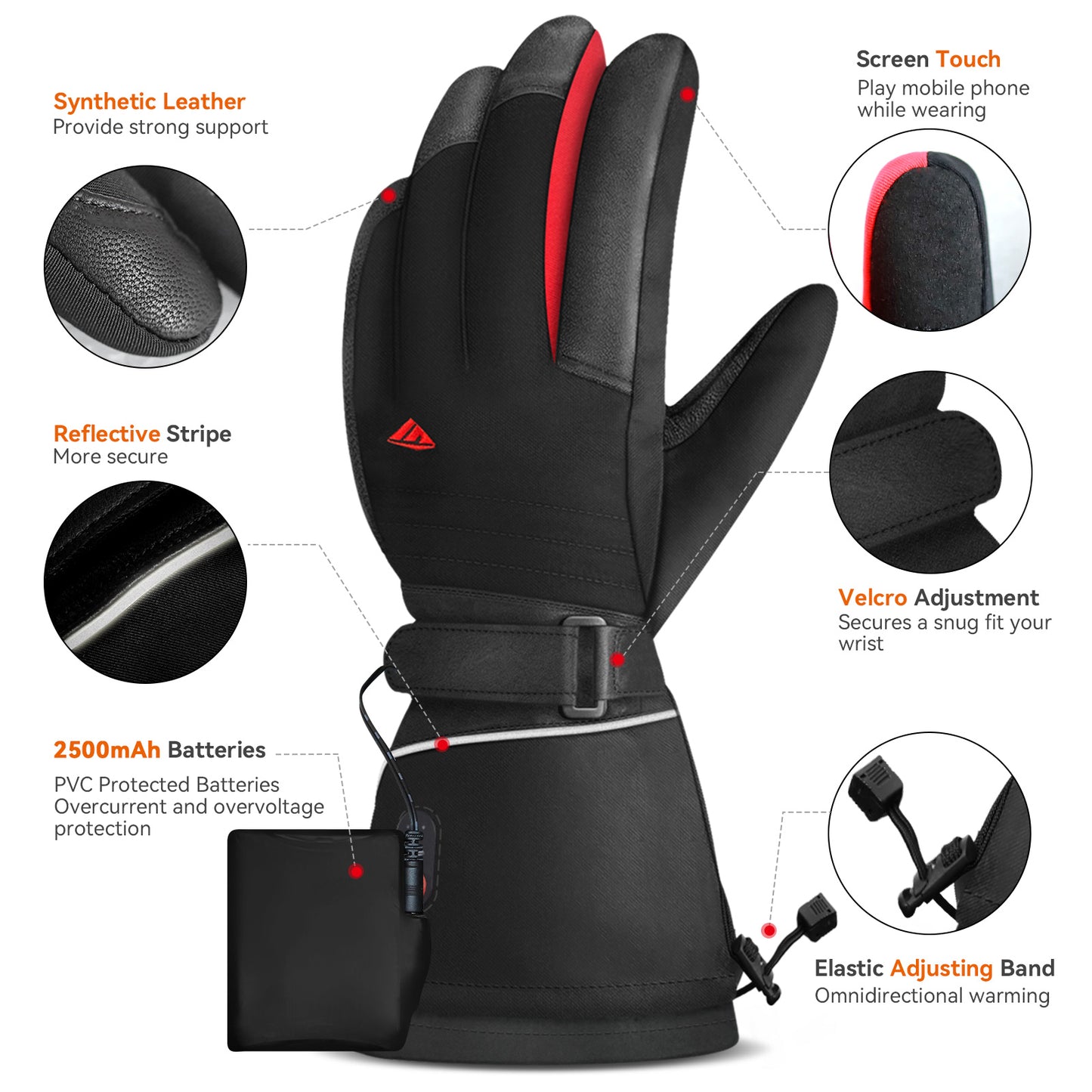 Sabotheat Electric Heated Gloves with Rechargeable Battery for men women, 4 Heating Levels