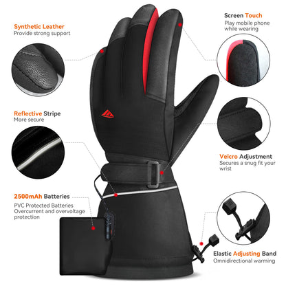 Sabotheat Electric Heated Gloves with Rechargeable Battery for men women, 4 Heating Levels