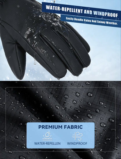 Sabotheat Winter Ski Gloves for Women Men, Windproof Thermal Warm Gloves with Touchscreen